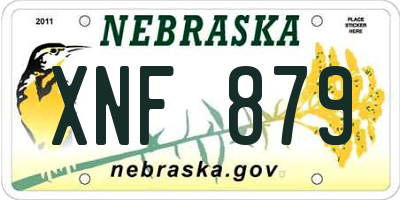 NE license plate XNF879