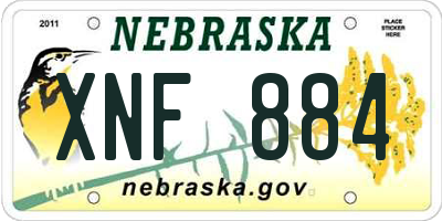 NE license plate XNF884