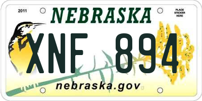 NE license plate XNF894