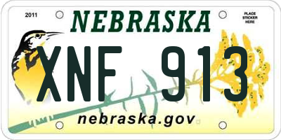 NE license plate XNF913