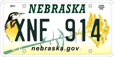 NE license plate XNF914