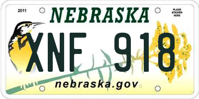 NE license plate XNF918
