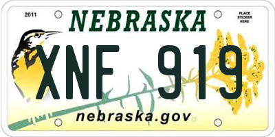 NE license plate XNF919