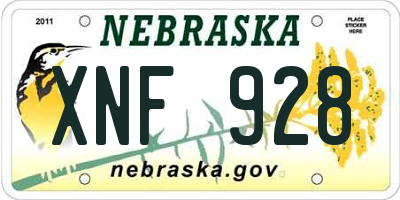 NE license plate XNF928