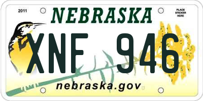 NE license plate XNF946