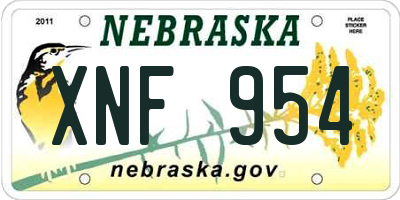 NE license plate XNF954