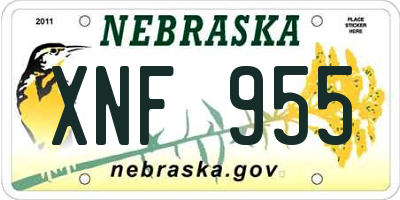 NE license plate XNF955
