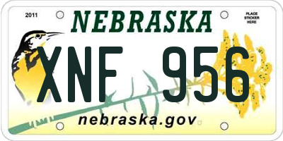 NE license plate XNF956