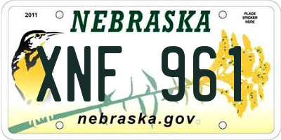 NE license plate XNF961