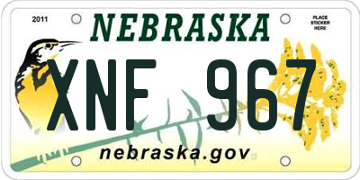 NE license plate XNF967