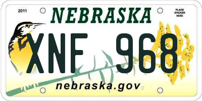 NE license plate XNF968