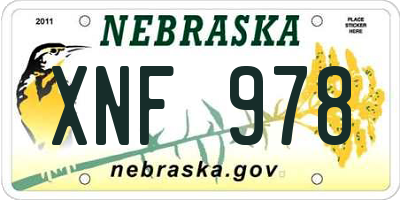 NE license plate XNF978