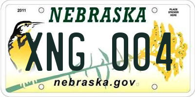 NE license plate XNG004