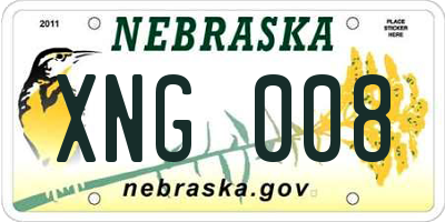 NE license plate XNG008