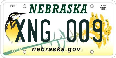 NE license plate XNG009
