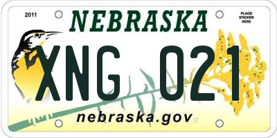 NE license plate XNG021