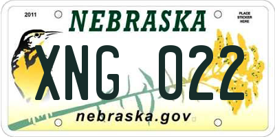 NE license plate XNG022