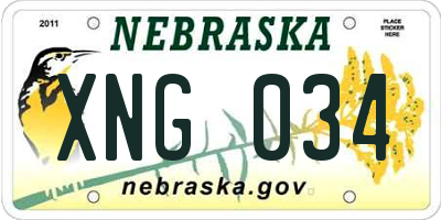 NE license plate XNG034