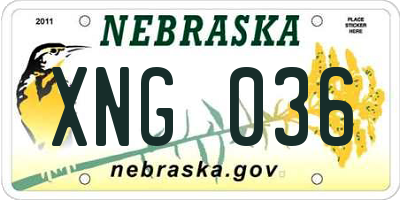 NE license plate XNG036