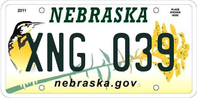 NE license plate XNG039