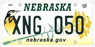NE license plate XNG050