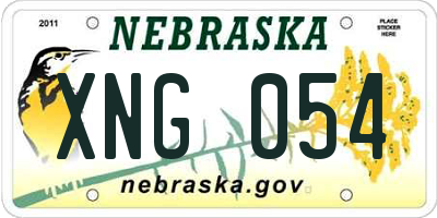 NE license plate XNG054
