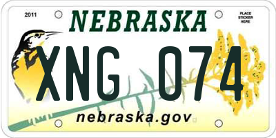 NE license plate XNG074