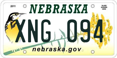 NE license plate XNG094