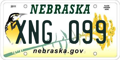 NE license plate XNG099