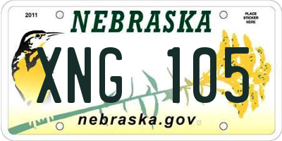 NE license plate XNG105