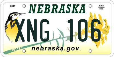 NE license plate XNG106