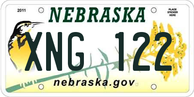 NE license plate XNG122