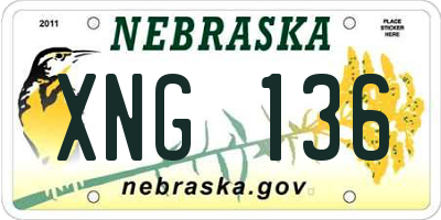 NE license plate XNG136
