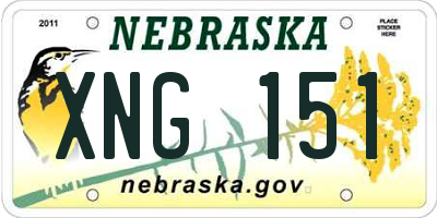 NE license plate XNG151