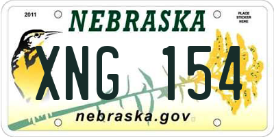 NE license plate XNG154