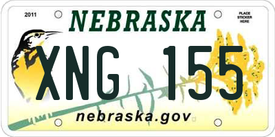 NE license plate XNG155