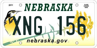 NE license plate XNG156