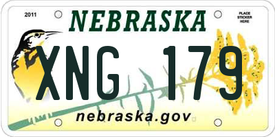 NE license plate XNG179