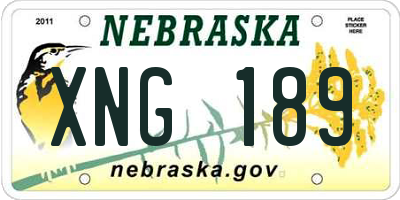 NE license plate XNG189