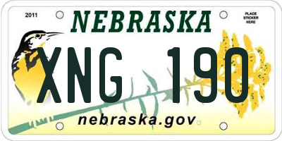 NE license plate XNG190