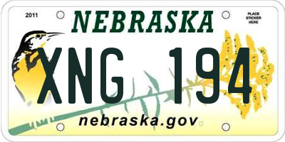 NE license plate XNG194
