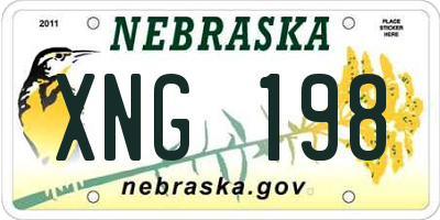NE license plate XNG198
