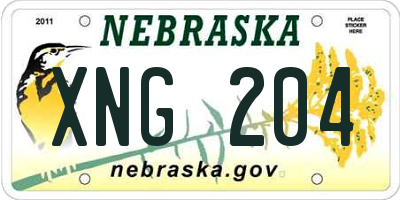 NE license plate XNG204