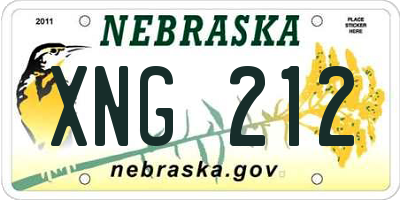 NE license plate XNG212