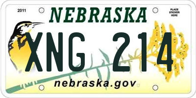 NE license plate XNG214