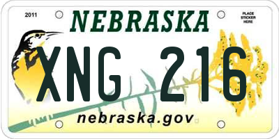 NE license plate XNG216