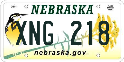 NE license plate XNG218
