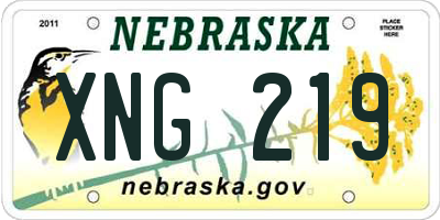 NE license plate XNG219
