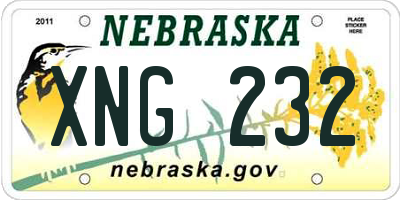 NE license plate XNG232