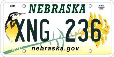 NE license plate XNG236